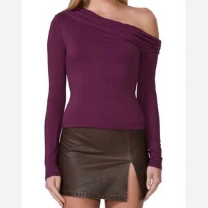 AFRM Nordstrom Purple One-Shoulder Top